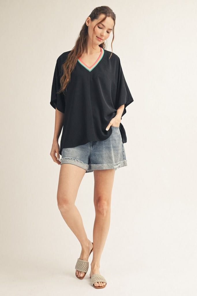 "Georgia" Batwing Blouse, 2 colors - The Katie Grace Boutique