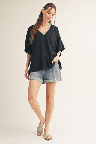 "Georgia" Batwing Blouse, 2 colors - The Katie Grace Boutique