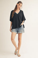 "Georgia" Batwing Blouse, 2 colors - The Katie Grace Boutique
