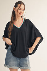 "Georgia" Batwing Blouse, 2 colors - The Katie Grace Boutique