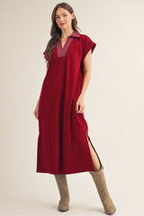 "Terry" Luxe Knit Midi Dress - The Katie Grace Boutique