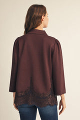 "Cheri" 3/4 Sleeves with Lace - The Katie Grace Boutique