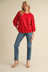 "Jade" 3/4 Luxe Pullover - The Katie Grace Boutique