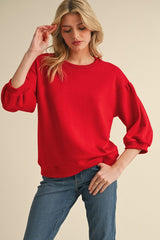 "Jade" 3/4 Luxe Pullover - The Katie Grace Boutique