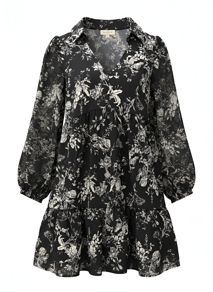 "Theresa" Long Sleeve Dress - The Katie Grace Boutique