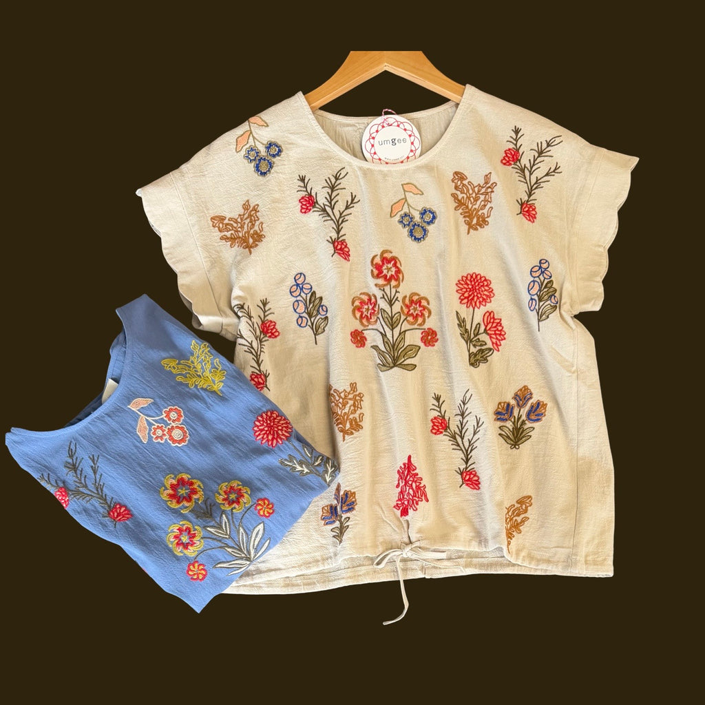 "Shannon" Embroidered Top - The Katie Grace Boutique