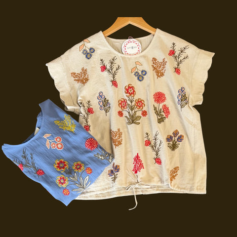 "Shannon" Embroidered Top - The Katie Grace Boutique