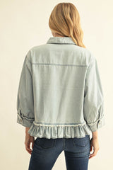 "Taylor" Denim Top - The Katie Grace Boutique