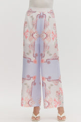 "Cassie" Scarf Print Satin Pants, 2 colors - The Katie Grace Boutique