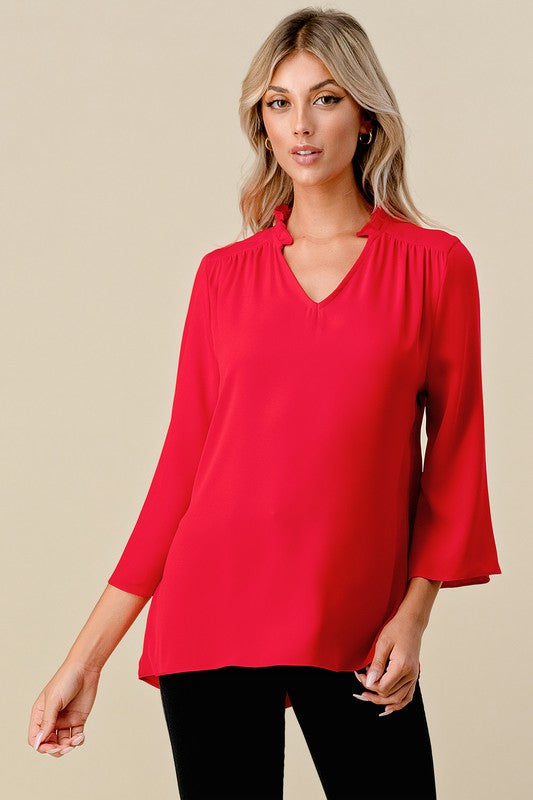 Now in Plus! "Sarah" 3/4 Sleeve Blouse, 5 colors - The Katie Grace Boutique