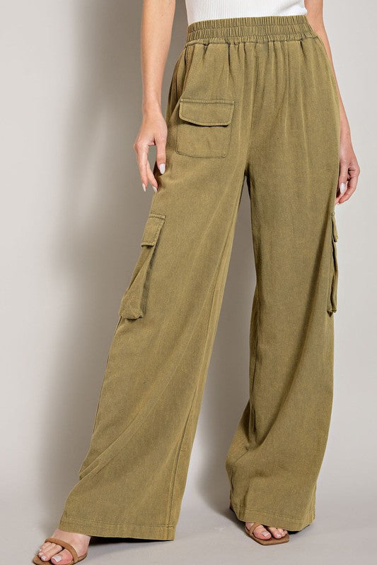 "Margret" Wide Leg Cargo Pants - The Katie Grace Boutique