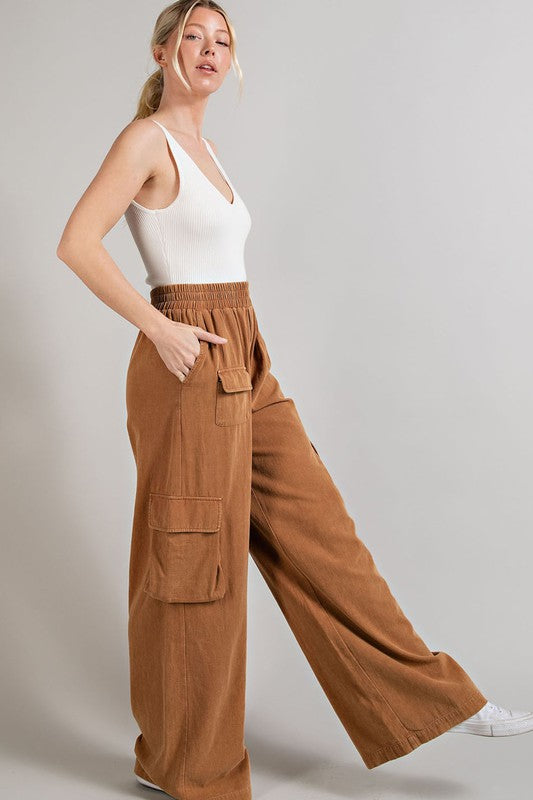 "Margret" Wide Leg Cargo Pants - The Katie Grace Boutique