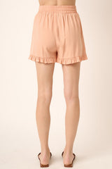 "Amber" Ruffled Hem Shorts - The Katie Grace Boutique