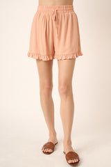 "Amber" Ruffled Hem Shorts - The Katie Grace Boutique