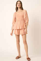 "Amber" Ruffled Hem Shorts - The Katie Grace Boutique