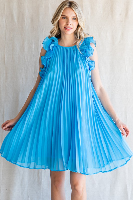 "Kelly" Pleated Dress, 2 colors - The Katie Grace Boutique