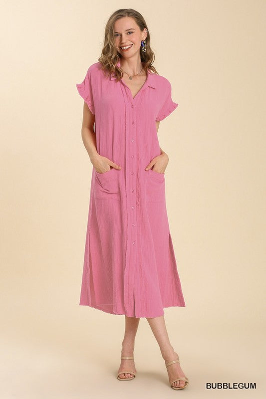 "Kallie" Soft Cotton Midi Dress - The Katie Grace Boutique
