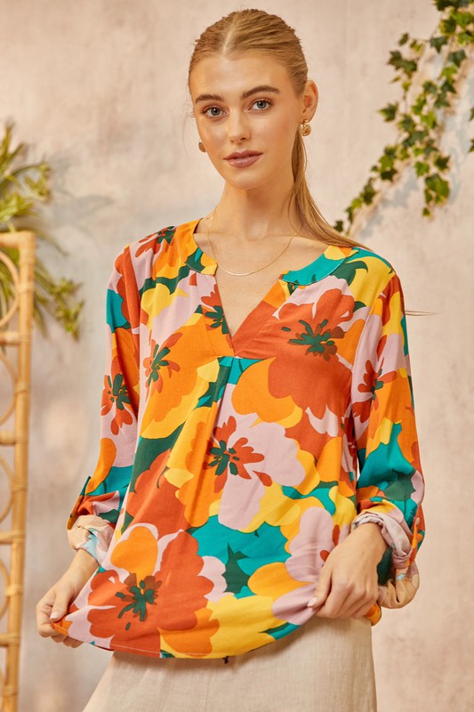 Kate" Floral Blouse - The Katie Grace Boutique