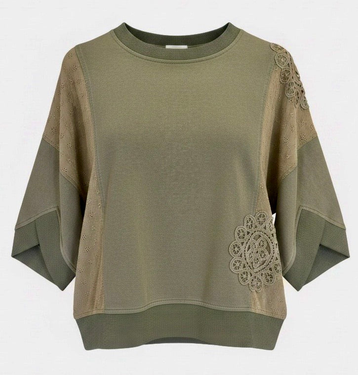 "Sally" Mineral  Washed Top, Olive - The Katie Grace Boutique