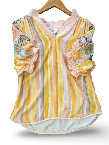 "Shasta"  Embroidered Sleeve - The Katie Grace Boutique