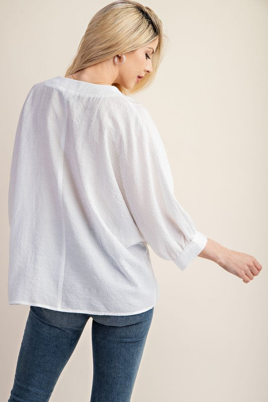 "Chelsea" 3/4 blouse, 2 colors - The Katie Grace Boutique