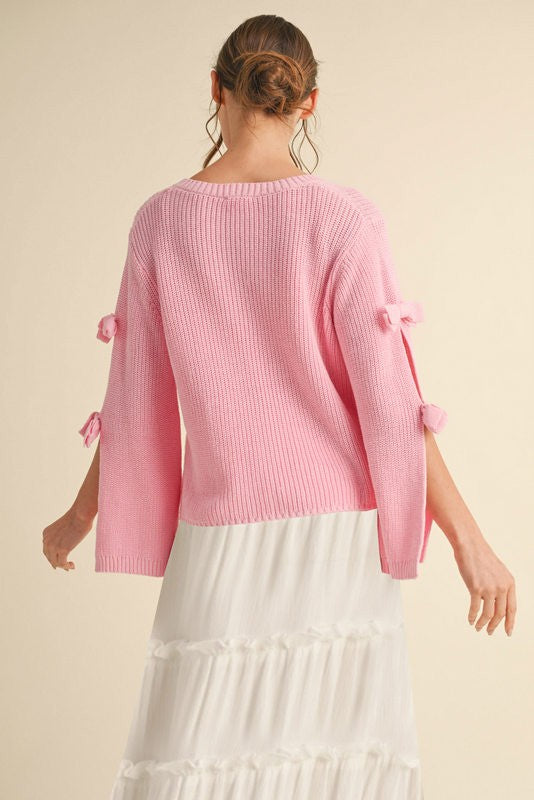 "Tori" Summer Sweater with Bow Ties - The Katie Grace Boutique
