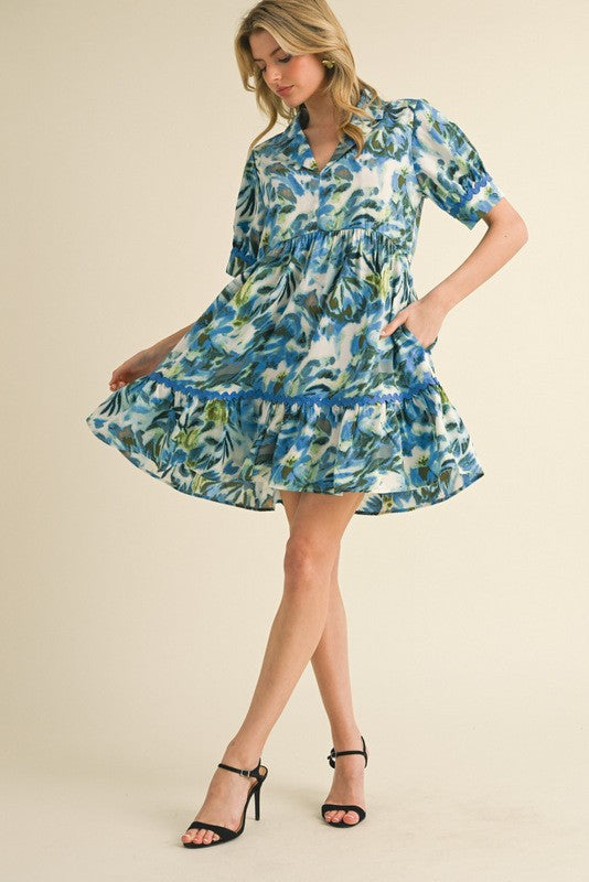 "Britt" Printed Dress - The Katie Grace Boutique