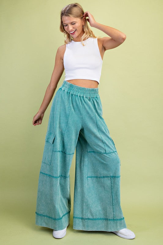 "Brittani" Mineral Washed Pants, 3 colors - The Katie Grace Boutique