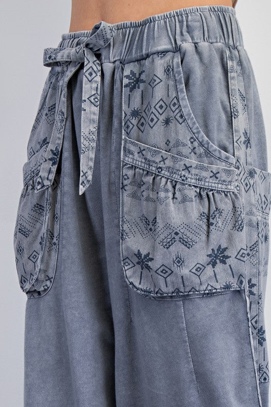"Crista" Mineral Washed Pants - The Katie Grace Boutique