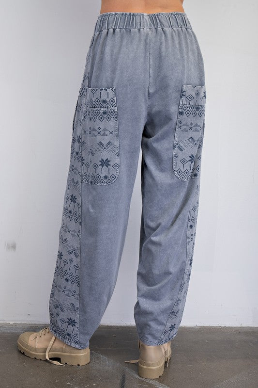 "Crista" Mineral Washed Pants - The Katie Grace Boutique