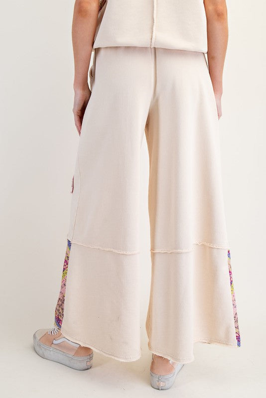 "Elsie" Applique' Wide Leg Pant - The Katie Grace Boutique