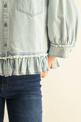 "Taylor" Denim Top - The Katie Grace Boutique