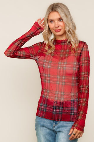 "Taylor" Sheer Christmas Plaid - The Katie Grace Boutique