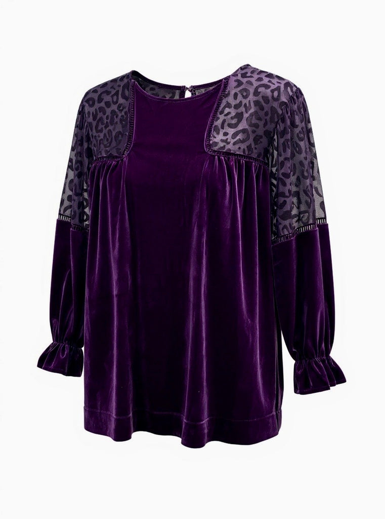 "Melissa"  Velvet Blouse - The Katie Grace Boutique