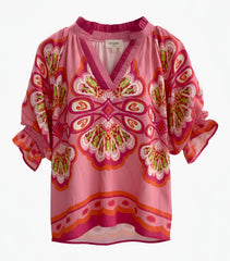 "Bianca" Printed Blouse - The Katie Grace Boutique