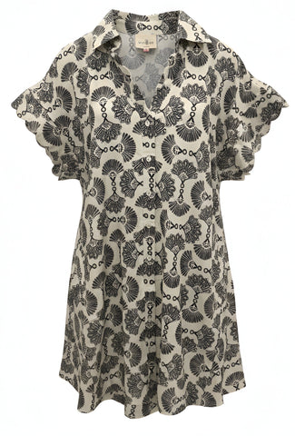 "Clara" Scalloped  Detail Dress - The Katie Grace Boutique