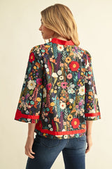 "Poppy" Floral Blouse - The Katie Grace Boutique