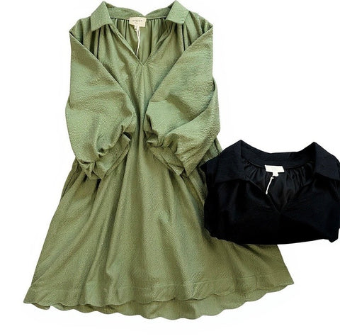 "Carrie" Textured Dress, 2 colors Plus - The Katie Grace Boutique