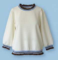 "Greta" Pullover Ruffled - The Katie Grace Boutique