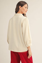 "Camille" 3/4 Luxe Knit Top - The Katie Grace Boutique