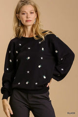 "Eva" Embroidered Sweater - The Katie Grace Boutique
