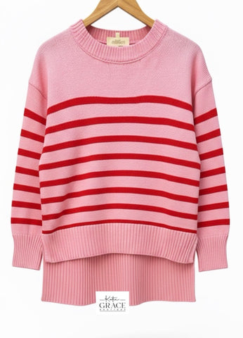 "Candi" Striped Sweater - The Katie Grace Boutique