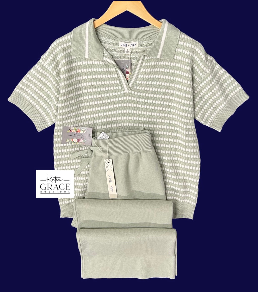 "McKenna" Matching Separates, Sage - The Katie Grace Boutique