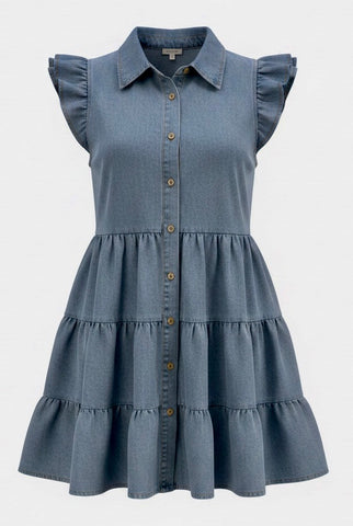 "Lori" Denim Dress - The Katie Grace Boutique