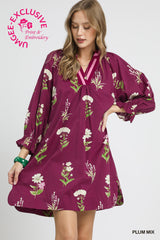 "Plumria" Floral Dress - The Katie Grace Boutique