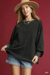 "Macey" Mineral Oversized Top - The Katie Grace Boutique