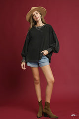 "Macey" Mineral Oversized Top - The Katie Grace Boutique