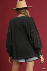 "Macey" Mineral Oversized Top - The Katie Grace Boutique