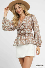 "Shea" Peplum Blouse - The Katie Grace Boutique