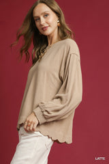 "Sarah" Linen Blend Blouse, 2 colors - The Katie Grace Boutique